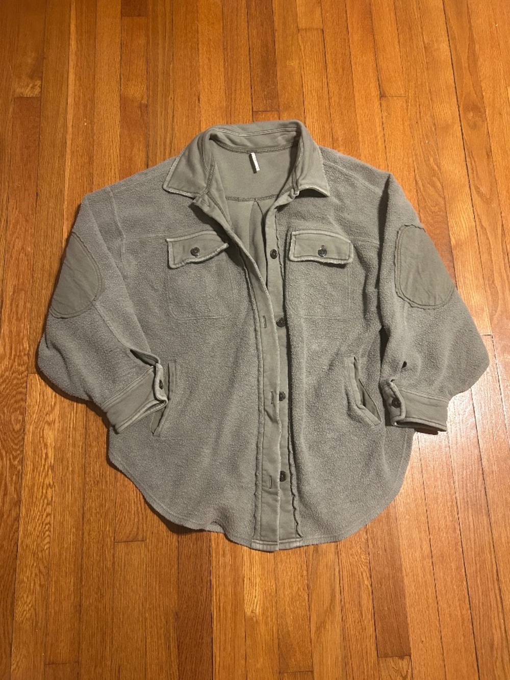 Free People Green Shacket With Shoulder Patches Women’s M